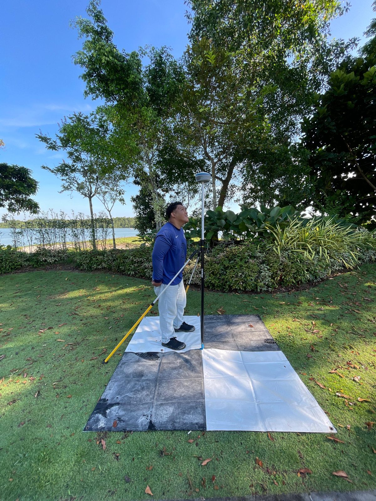 Observing a ground control point (GCP) with GNSS